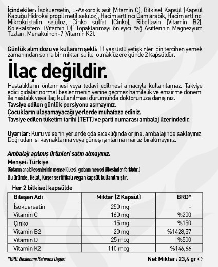 İsoquercetin Complex 60 Kapsül