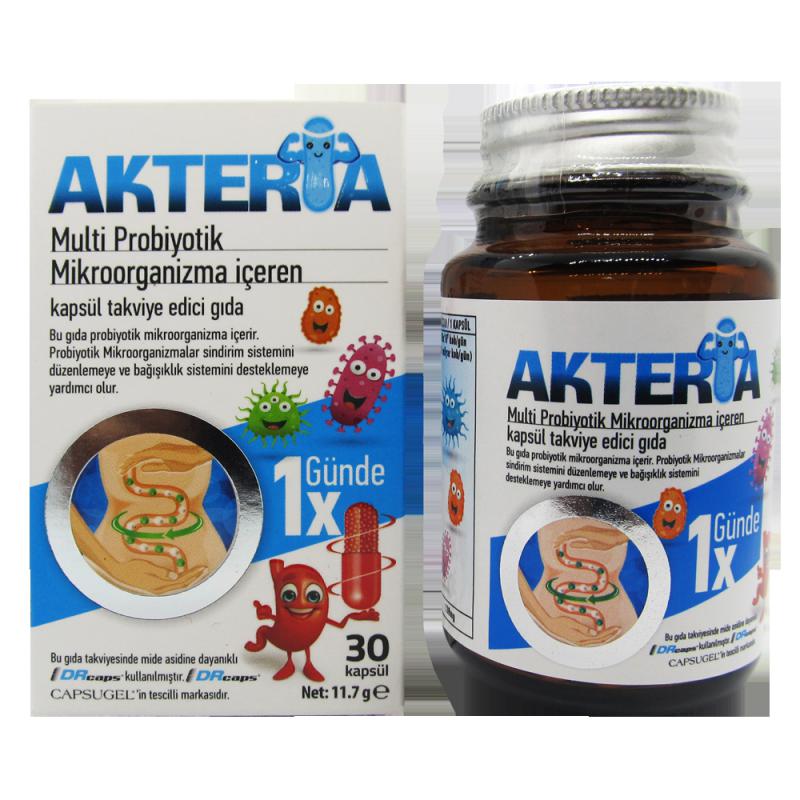 Akteria Multi probiyotik mikroorganizma içeren kapsül